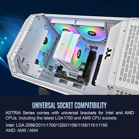 Thermaltake Astria 200 Argb Cpu Cooler ؛ 4 أنابيب حرارة النحاس. مروحة 120mm PWM ؛ 500 ~ 1800 دورة في الدقيقة ؛ برج واحد Intel/AMD ؛ 210W TDP ؛ أبيض؛ CL-P137-AL12SW-A in Saudi Arabia