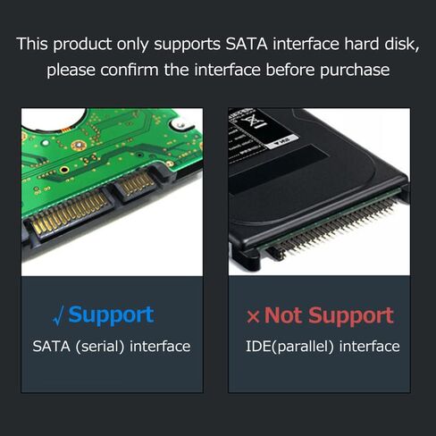 يونير 2.5 بوصة محرك الأقراص الثابتة الخارجية ، USB 3.1 إلى SATA III دبوس الصلبة الخارجي متوافق مع 2.5 بوصة HDD / SSD in Kuwait