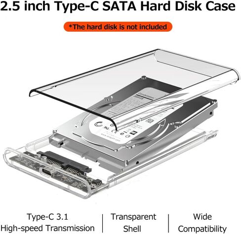 يونير 2.5 بوصة محرك الأقراص الثابتة الخارجية ، USB 3.1 إلى SATA III دبوس الصلبة الخارجي متوافق مع 2.5 بوصة HDD / SSD in Kuwait