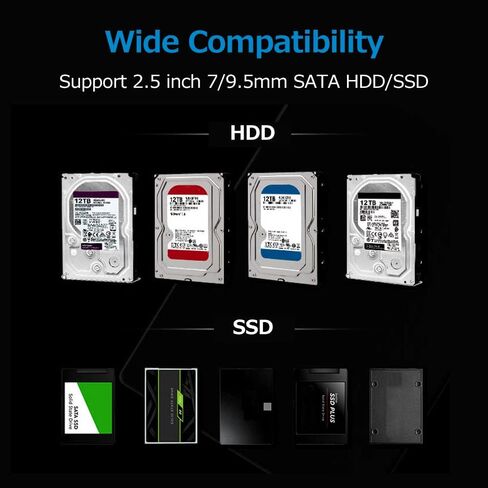 يونير 2.5 بوصة محرك الأقراص الثابتة الخارجية ، USB 3.1 إلى SATA III دبوس الصلبة الخارجي متوافق مع 2.5 بوصة HDD / SSD in Kuwait
