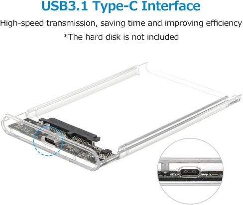يونير 2.5 بوصة محرك الأقراص الثابتة الخارجية ، USB 3.1 إلى SATA III دبوس الصلبة الخارجي متوافق مع 2.5 بوصة HDD / SSD in Kuwait