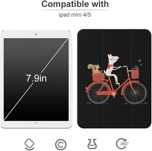 الكلب والسنجاب هي علبة أصدقاء مع حامل القلم رفيع الخفيفة الوزن Trifold حامل متوافق مع iPad Mini 4/5/6 Mini4/5 （7.9in） in Kuwait