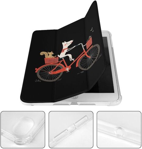 الكلب والسنجاب هي علبة أصدقاء مع حامل القلم رفيع الخفيفة الوزن Trifold حامل متوافق مع iPad Mini 4/5/6 Mini4/5 （7.9in） in Kuwait