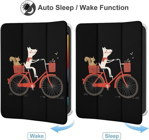 الكلب والسنجاب هي علبة أصدقاء مع حامل القلم رفيع الخفيفة الوزن Trifold حامل متوافق مع iPad Mini 4/5/6 Mini4/5 （7.9in） in Kuwait