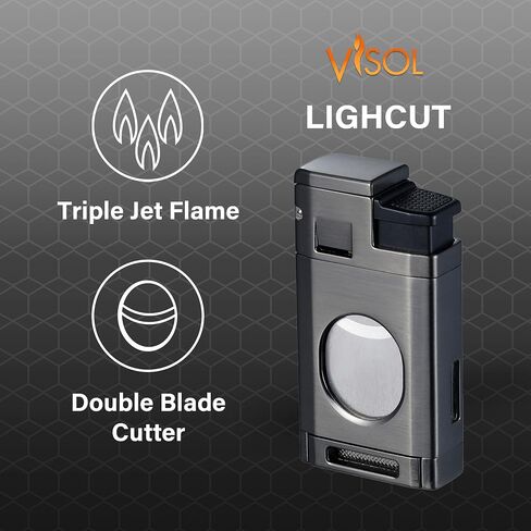 Fisol Lighcut Triple Torch Torch Flame أخف وزنا مع نقش حرة (Gunmetal) in Kuwait