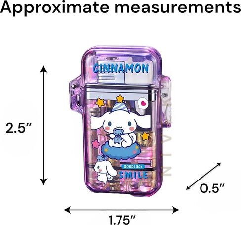 NIVEK Cool Transparent Cute Lighter, Pink Red Flame Lighter, Refillable Kitty KT Cat Melody Kulomi Rabbit Japanese Kawaii with Chain (Maid) in Kuwait