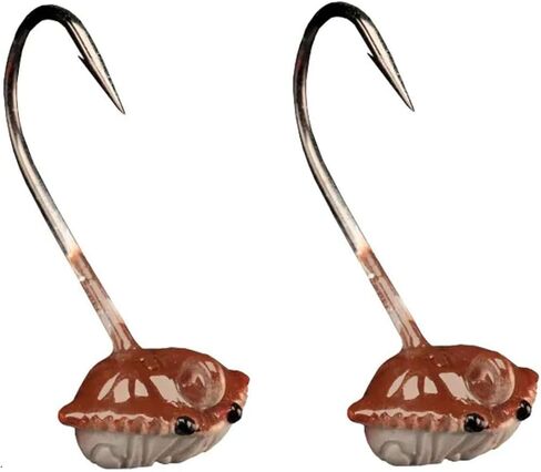 Lunker City Fishing Mr. Crabs Tog Blackfish Jig Sheepshead 1/2oz 3/4oz 1oz 1.5oz 2oz 3oz 4oz 2X Heavy Duty 3/0 4/0 Hook Football Head Lure, Made in The USA in Kuwait