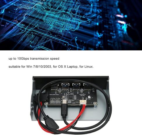 USB 3.2 Front Panel, 4 Ports 5.25inch Internal Optical Drive Front Panel USB Hub, up to 10Gbps, for 7/8/10/2003, for OS X Laptop, for Linux (Optical Drive 4USB TYPE E) in Saudi Arabia