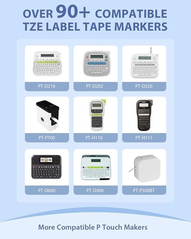 6-Pack TZe-231 TZ Tape 12mm 0.47 Laminted White Compatible for Brother Ptouch Label Maker Tape TZe231 TZe-2312pk TZ-231 Refills for P Touch PT-D210 PTD220 H110 D610BT D400, 1/2" x 26.2 ft in Kuwait