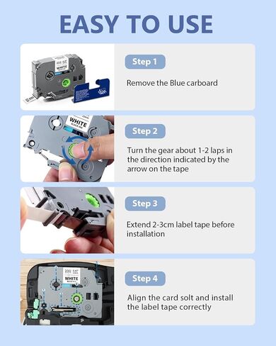 6-Pack TZe-231 TZ Tape 12mm 0.47 Laminted White Compatible for Brother Ptouch Label Maker Tape TZe231 TZe-2312pk TZ-231 Refills for P Touch PT-D210 PTD220 H110 D610BT D400, 1/2" x 26.2 ft in Kuwait
