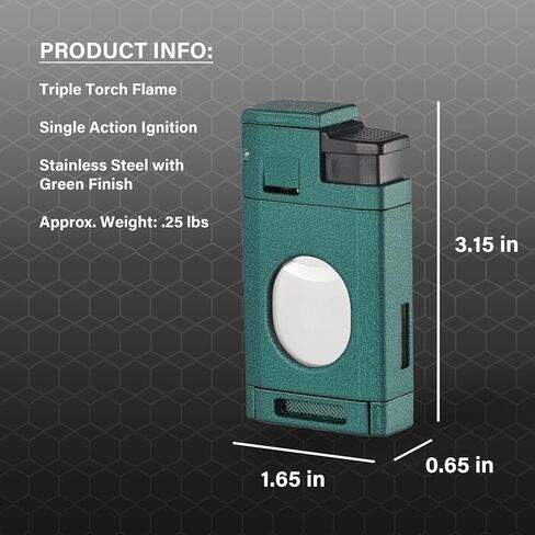 Fisol Lighcut Triple Torch Torch Flame أخف وزنا مع نقش حرة (Gunmetal) in Kuwait
