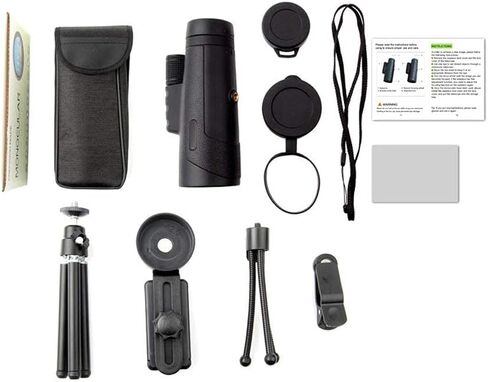12x50 محمولة IPX7 أحادية اللون مع رؤية ليلية BAK4 PRISM FMC عدسة أحادية اللون مع محول الهواتف الذكية وترايبود للبالغين مشاهدة الطيور in Saudi Arabia