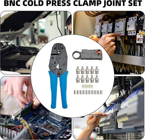 AREYOURSHOP MOTEROLA MINI-UHF MALE CRIMPS Connector-10x RG58/U COAXIAL CABLE + 10X MINI-UHF MALE CRIMPS COUNCTOR + مجموعة أدوات مع قطع الأسلاك و CABLE CABLE FOR RG58 ، RG59 ، RG62 ، RG6 ، RG6 ، RG6 ، RG174 in Saudi Arabia