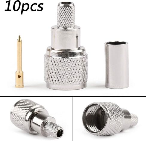 AREYOURSHOP MOTEROLA MINI-UHF MALE CRIMPS Connector-10x RG58/U COAXIAL CABLE + 10X MINI-UHF MALE CRIMPS COUNCTOR + مجموعة أدوات مع قطع الأسلاك و CABLE CABLE FOR RG58 ، RG59 ، RG62 ، RG6 ، RG6 ، RG6 ، RG174 in Saudi Arabia