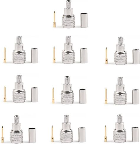AREYOURSHOP MOTEROLA MINI-UHF MALE CRIMPS Connector-10x RG58/U COAXIAL CABLE + 10X MINI-UHF MALE CRIMPS COUNCTOR + مجموعة أدوات مع قطع الأسلاك و CABLE CABLE FOR RG58 ، RG59 ، RG62 ، RG6 ، RG6 ، RG6 ، RG174 in Saudi Arabia