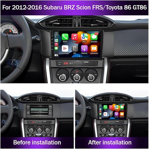 Double Din Car Stereo for Toyota GT86 / Subaru BRZ 2012-2016 with Wireless Carplay Android Auto, 9" HD Touchscreen 2G+32G Android 13 Car Radio Receiver w/GPS WiFi Bluetooth SWC BT FM Backup Camera in Saudi Arabia