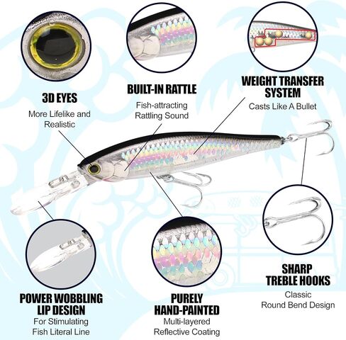 Lucky Craft Pointer 100dd-S ، سحر الصيد في المياه المالحة ، Jerkbait ، Halibut ، تصفح باس ، كاليكو باس ، قاس أبيض ، باس مخطط ، غرق ، معدات الصيد ، ملحقات الصيد ، صيد الأسماك in Saudi Arabia