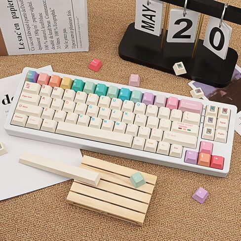 أبيض أبيض PBT Keycaps ، 150 مفاتيح لطيف معكرون السمة Keycap ، ملف تعريف الكرز Dye-Sublimation مفاتيح ملونة ل 61/64/68/84/87/100/104/108 لوحات مفاتيح ميكانيكية Cherry MX in Kuwait