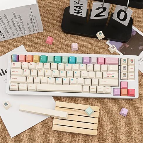 أبيض أبيض PBT Keycaps ، 150 مفاتيح لطيف معكرون السمة Keycap ، ملف تعريف الكرز Dye-Sublimation مفاتيح ملونة ل 61/64/68/84/87/100/104/108 لوحات مفاتيح ميكانيكية Cherry MX in Kuwait