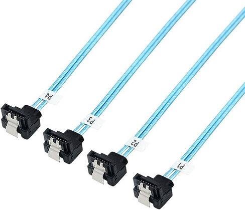 SAS 4.0 4x SATA إلى 4x SATA Cable 90 ° الزاوية اليمنى-كابل بيانات محرك الأقراص الصلبة عالي السرعة 12 جيجابت في الثانية ، وسلك النحاس 30AWG ، اتصال الخادم الأم (1M) in Saudi Arabia