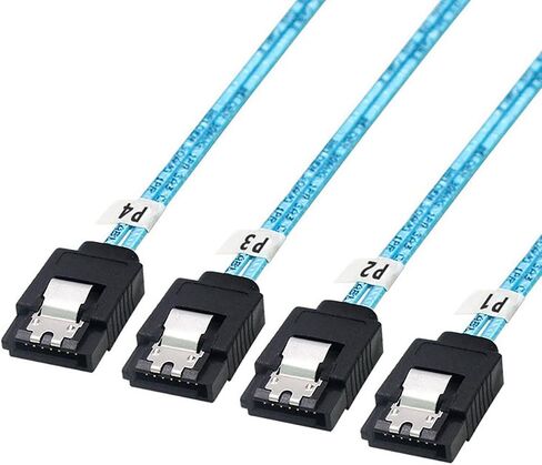 SAS 4.0 4x SATA إلى 4x SATA Cable 90 ° الزاوية اليمنى-كابل بيانات محرك الأقراص الصلبة عالي السرعة 12 جيجابت في الثانية ، وسلك النحاس 30AWG ، اتصال الخادم الأم (1M) in Saudi Arabia
