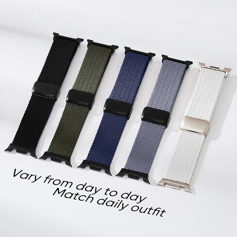 حلقة منفردة مطاطية منفردة لـ Samsung Watch 8 نطاقات 40 مم 44 ملم ، نقرة واحدة لا توجد فجوة حزام نايلون نايلون الرياضي مع قفل مغناطيسي للمجرة 8 كلاسيكية النساء 46 مم الرجال in Kuwait