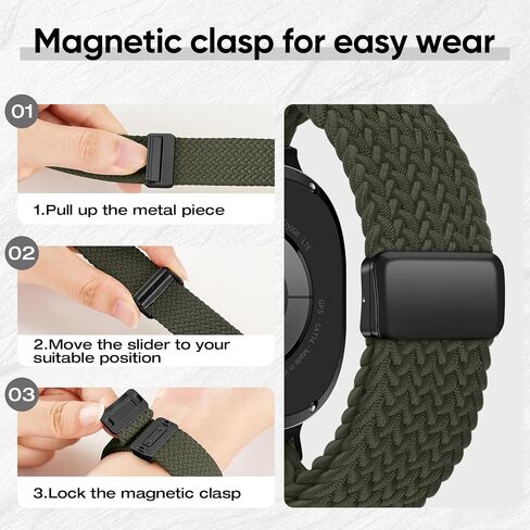 حلقة منفردة مطاطية منفردة لـ Samsung Watch 8 نطاقات 40 مم 44 ملم ، نقرة واحدة لا توجد فجوة حزام نايلون نايلون الرياضي مع قفل مغناطيسي للمجرة 8 كلاسيكية النساء 46 مم الرجال in Kuwait