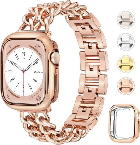 نطاقات ANAIBOHO GOLD Apple Watch للنساء Men Men سلسلة IWATCH BANDS مقابل 40 مم 38 مم 41 مم ، متوافقة مع Apple Watch SE SERIEN in Kuwait