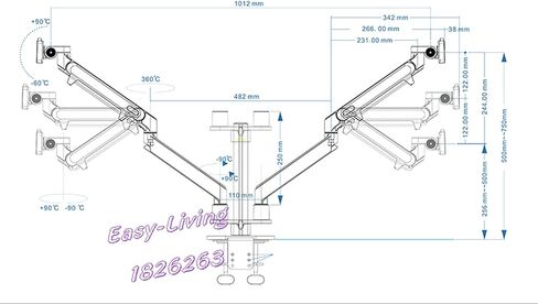 سطح المكتب 17-32 بوصة رصد الذراع حامل كامل حركة شاشة الألومنيوم حامل ذراع الذراع الربيعي تحميل 2-8 كجم لكل منه in Kuwait