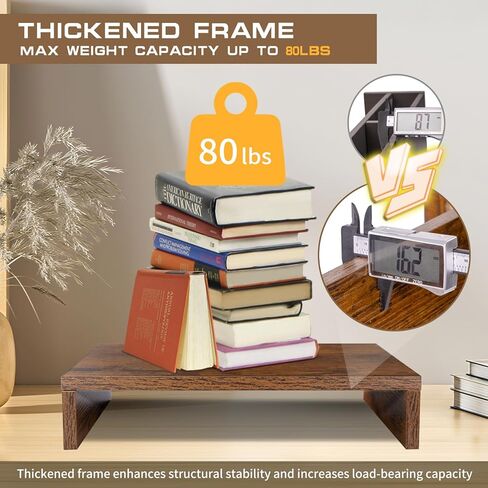 مراقبة حامل الحامل ، حامل كمبيوتر ، منظمو المكتب والملحقات ، مراقبة كمبيوتر جهاز الكمبيوتر المحمول مراقب مع تخزين طابعة شاشة التلفزيون (Rust Brown-15.75inch) in Kuwait