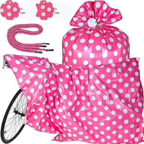 Sabary 2 Pcs 70 x 40 Inch Christmas Big Gift Bags Jumbo Bike Gift Bag for Giant Gifts Extra Large Plastic Gift Bag for Christmas Baby Shower Gift Wrapping Supplies in Saudi Arabia
