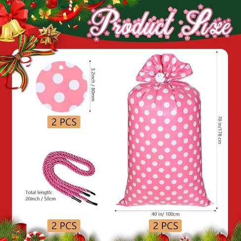 Sabary 2 Pcs 70 x 40 Inch Christmas Big Gift Bags Jumbo Bike Gift Bag for Giant Gifts Extra Large Plastic Gift Bag for Christmas Baby Shower Gift Wrapping Supplies in Saudi Arabia