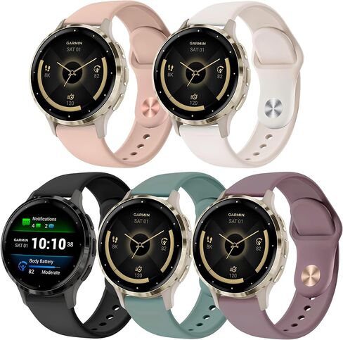 نطاقات مراقبة السيليكون لـ Garmin Venu 3S/Vivoactive 4S/Venu 2S/Vivomove 3S ، Soft Sport 18 ملم حزام معصم بديل لـ Garmin Forerunner 255S/265S in Kuwait