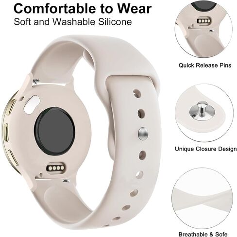 نطاقات مراقبة السيليكون لـ Garmin Venu 3S/Vivoactive 4S/Venu 2S/Vivomove 3S ، Soft Sport 18 ملم حزام معصم بديل لـ Garmin Forerunner 255S/265S in Kuwait