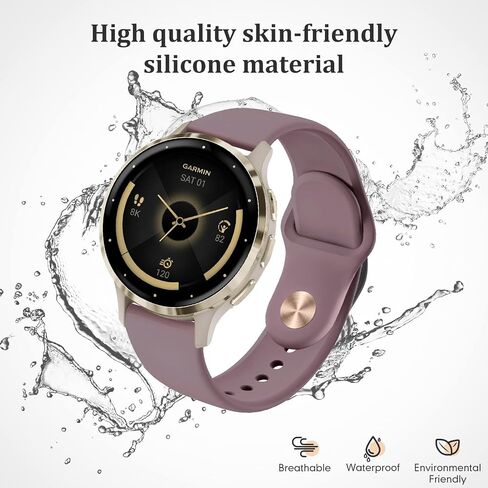 نطاقات مراقبة السيليكون لـ Garmin Venu 3S/Vivoactive 4S/Venu 2S/Vivomove 3S ، Soft Sport 18 ملم حزام معصم بديل لـ Garmin Forerunner 255S/265S in Kuwait