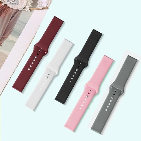 Silicone Watch Bands for Garmin Venu 3S/Vivoactive 4S/Venu 2S/Vivomove 3S, Soft Sport 18mm Waterproof Replacement Wristband Strap for Garmin Forerunner 255s/265S in Kuwait