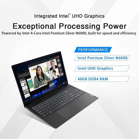 Lenovo V15 Laptop ، 15.6 "شاشة FHD ، Windows 11 Pro ، CPU Series Intel ، RAM 24GB ، 2TB SSD ، كاميرا ويب الخصوصية ، Wi-Fi 6 ، RJ-45 Ethernet ، Dolby Audio HD Smekers in Kuwait