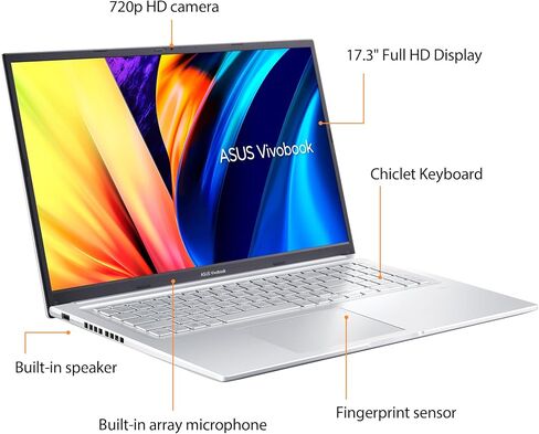 Asus Vivobook Labtop 2023 أحدث ، 17.3 "عرض FHD ، معالج Intel Core I3-1220p (10 نوى) ، ذاكرة الوصول العشوائي 24 جيجابايت ، 1 تيرابايت SSD ، Wi-Fi6 ، USB Type-A&C ، لوحة مفاتيح Chiclet ، الكاميرا ، بصمات الأصابع ، Windows 11 Home in Saudi Arabia