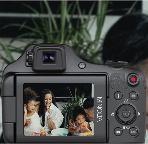 كاميرا Minolta MN67Z-BK 20MP / 1080p HD Bridge الرقمية مع تكبير بصري 67x حزمة سوداء مع بطاقة ذاكرة Lexar Professional 633x 64GB UHS-1 فئة 10 SDXC وحقيبة كاميرا ديكو جير لكاميرات DSLR in Kuwait