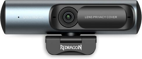 Redragon GW911 4K Webcam for PC, Ultra HD with Dual Noise-Cancelling Mic, PDAF Auto Focus, Auto Light Correction, Plug & Play, Privacy Cover – Works w/Zoom/Teams/Skype/Google Meet in Kuwait