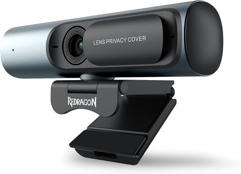 Redragon GW911 4K Webcam for PC, Ultra HD with Dual Noise-Cancelling Mic, PDAF Auto Focus, Auto Light Correction, Plug & Play, Privacy Cover – Works w/Zoom/Teams/Skype/Google Meet in Kuwait