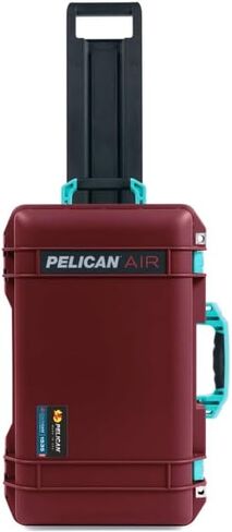 Oxblood Pelican 1535 Air case, with Teal Handles & latches. Comes Empty & with Wheels. in Saudi Arabia