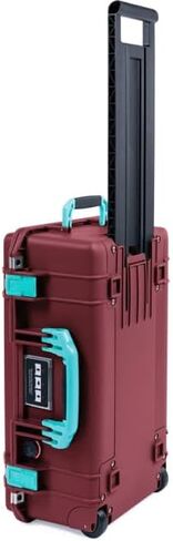 Oxblood Pelican 1535 Air case, with Teal Handles & latches. Comes Empty & with Wheels. in Saudi Arabia