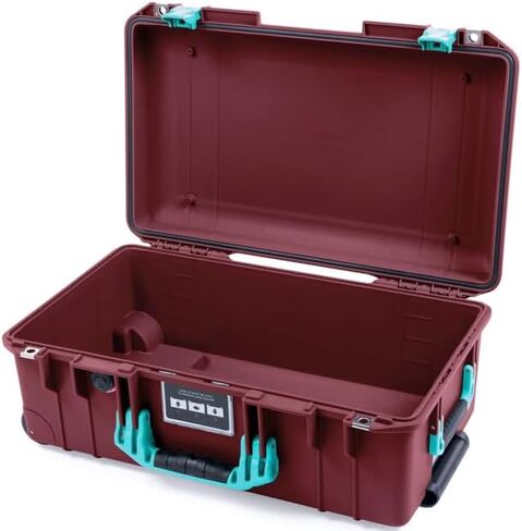 Oxblood Pelican 1535 Air case, with Teal Handles & latches. Comes Empty & with Wheels. in Saudi Arabia