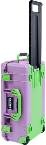 Lilac Pelican 1535 Air case, with Lime Green Handles, latches, & Trolley. Comes Empty & with Wheels. in Saudi Arabia