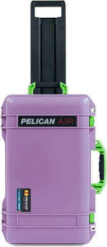 Lilac Pelican 1535 Air case, with Lime Green Handles, latches, & Trolley. Comes Empty & with Wheels. in Saudi Arabia