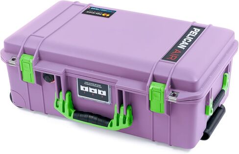 Lilac Pelican 1535 Air case, with Lime Green Handles, latches, & Trolley. Comes Empty & with Wheels. in Saudi Arabia