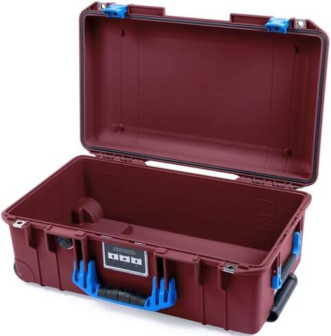 Oxblood Pelican 1535 Air case, with Blue Handles & latches. Comes Empty & with Wheels. in Saudi Arabia
