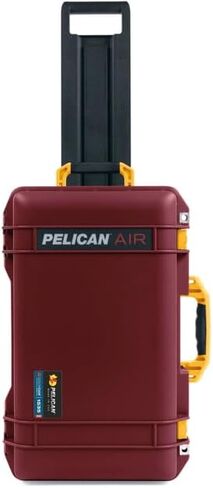Oxblood Pelican 1535 Air case, with Yellow Handles & latches. Comes Empty & with Wheels. in Saudi Arabia