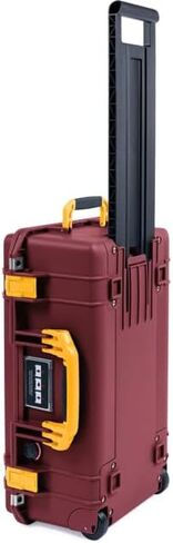 Oxblood Pelican 1535 Air case, with Yellow Handles & latches. Comes Empty & with Wheels. in Saudi Arabia